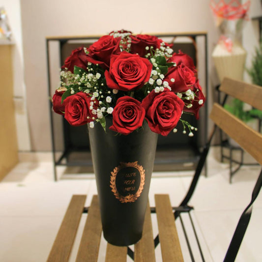 15 Roses in a tall Box