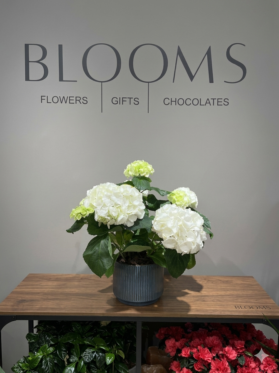 Hydrangea plant White in a pot - Amman Jordan